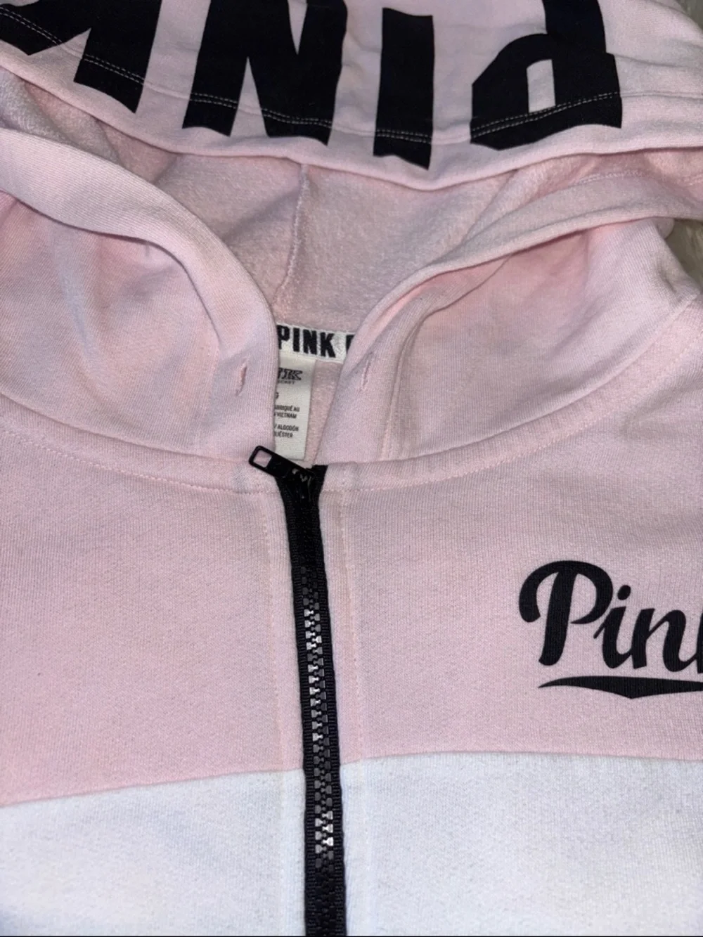 Pink Victoria’s Secret tri tone zip up - Picture 2 of 5